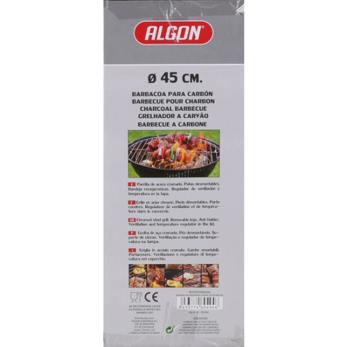 Barbacoa Redonda con Tapa 45cm - Ideal para Amantes de la Parrilla