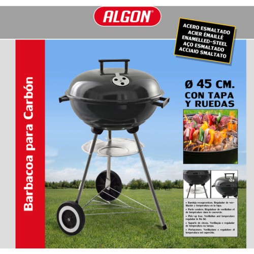 Barbacoa Redonda con Tapa 45cm - Ideal para Amantes de la Parrilla