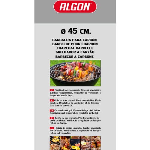 Barbacoa Redonda con Tapa 45cm - Ideal para Amantes de la Parrilla