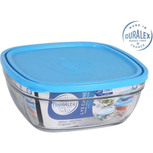 Stackable Salad Bowl 23x23x9cm with Square Lid Lys