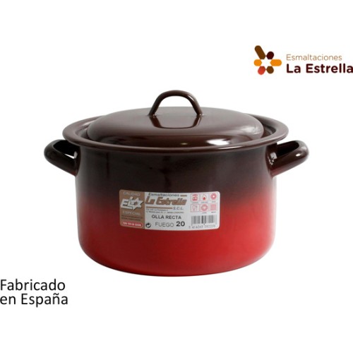 Olla Recta con Tapa 20cm 3.5L Resistente al Fuego