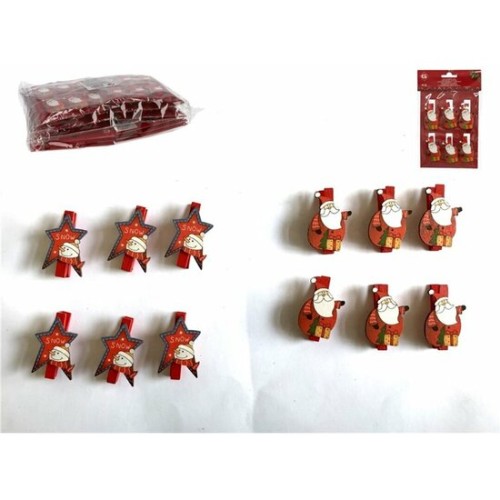 Christmas Clips Set of 6 - 5cm Assorted