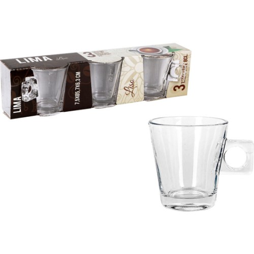 Set de 3 Tazas de Café Lisas de 8 Cl