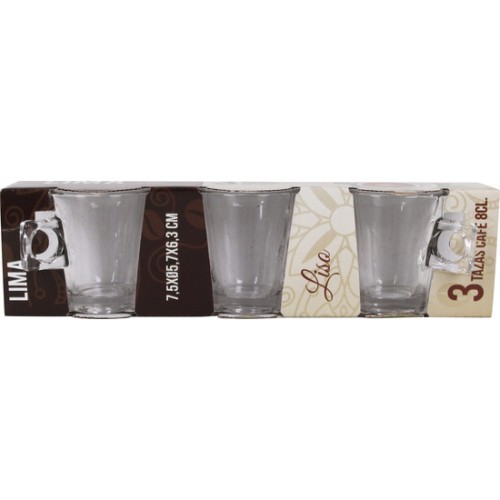 Set of 3 Smooth 8 Cl Coffee Cups