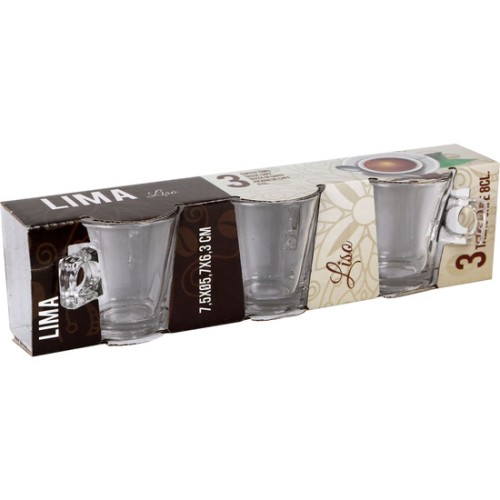 Set of 3 Smooth 8 Cl Coffee Cups