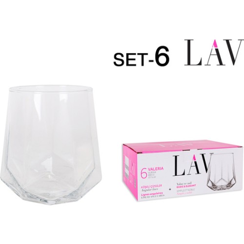 Set de 6 Vasos 400cc Valeria
