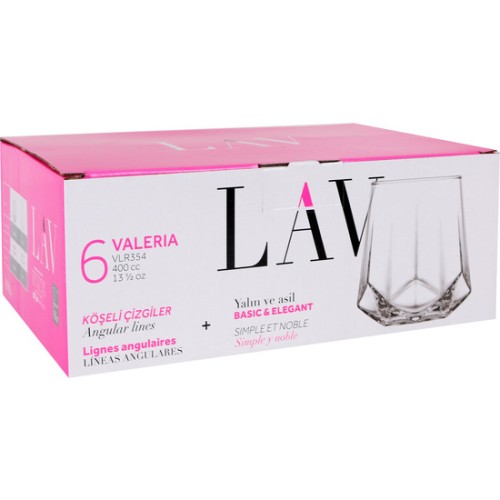 Set de 6 Vasos 400cc Valeria