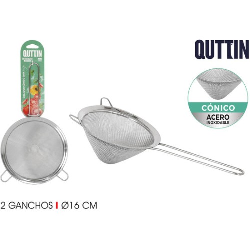 Colador Acero Inox 16cm Conico Quttin - Utensilio Esencial de Cocina