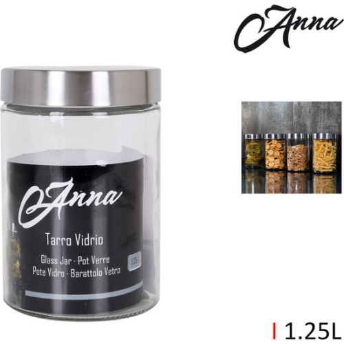 Glass Jar with Steel Lid 1.25L Anna