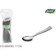Set de 10 Cucharas Grandes de Plata Algon - 17cm