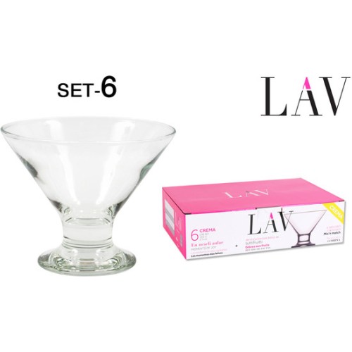 Set de 6 Copas de Helado 190cc Crema