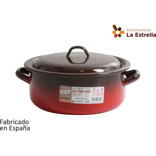 Enamelled Casserole with Lid 22cm 3.4l Fuego
