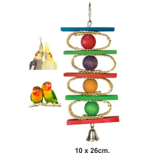 Colorful Balls and Bell Bird Toy - Stimulating and Safe