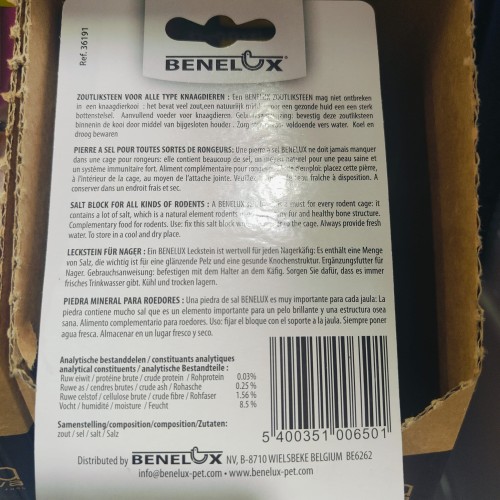 Rueda de Sal 50 Gr Benelux para Roedores
