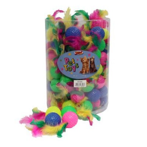 Pelota con Plumas Cubo 100 Uds.