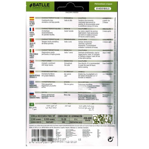 Flat Leaf Parsley 2 Pack Culinary Herb