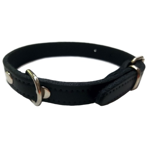 Collar de Cuero Liso Negro 55x2.5cm
