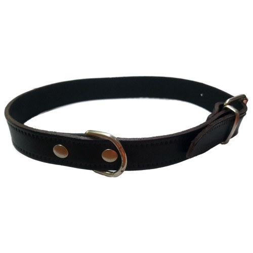 Collar de Cuero Liso Negro 55x2.5cm
