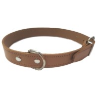 Collar de Cuero Liso Negro 55x2.5cm