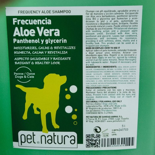 Champu Frecuencia Aloe Vera 250 Ml.petnatura