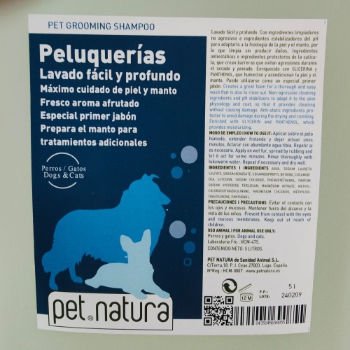 Champú Peluquerías 5 Lts. Petnatura
