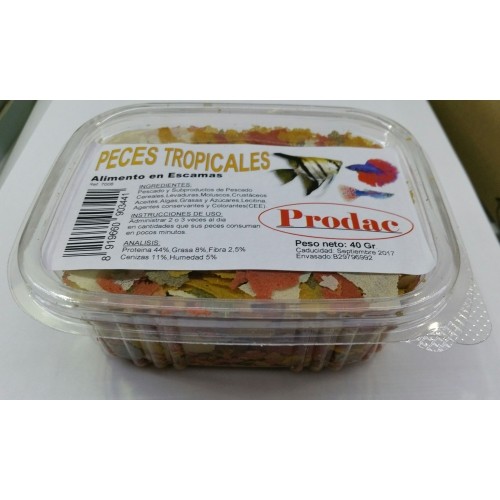 Alimento para Peces Tropicales Prodac 40 Gr.