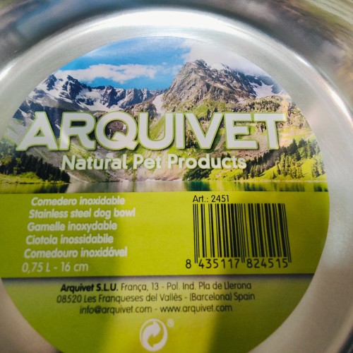 Comedero de Acero Inox. nº3 1.75lts