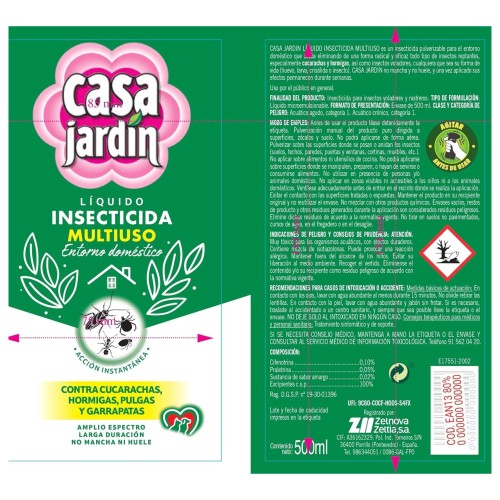 Insecticida Líquido Casa Jardín 500ml