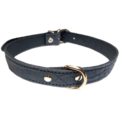 Collar de Piel Verde para Perros