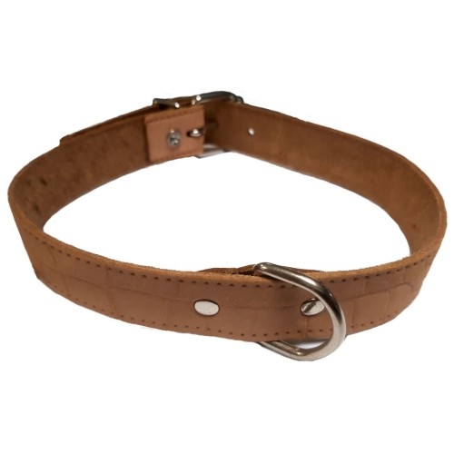 Collar de Piel Verde para Perros