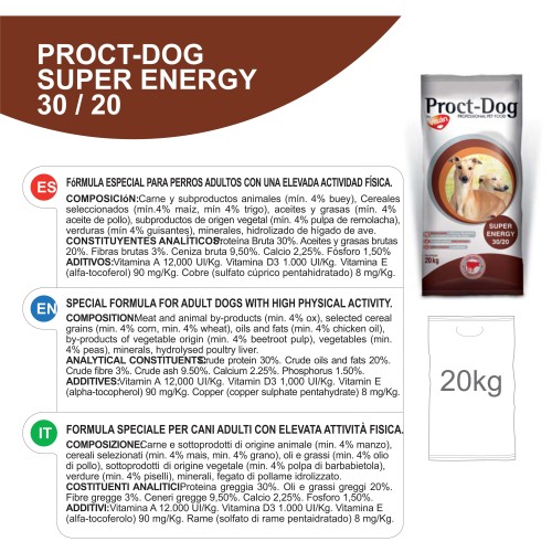 Proct-dog Adult Super Energy 20 Kg.