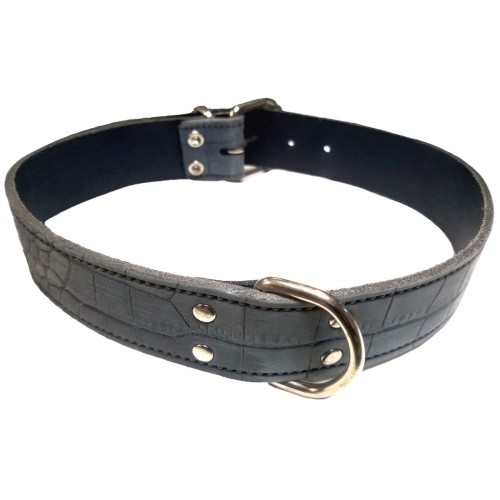 Collar Piel Labrado 40x700mm Azul Estiloso y Duradero