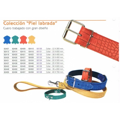 Collar Piel Labrado 40x700mm Azul Estiloso y Duradero