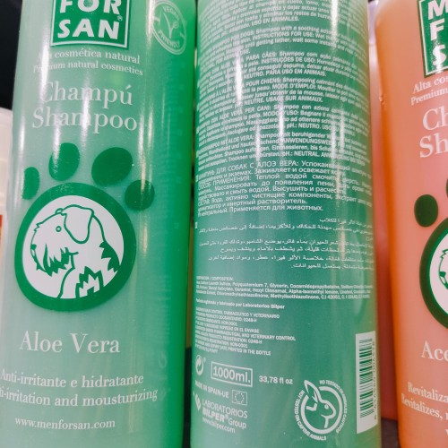 Menforsan Champú Con Aloe Vera 1 Lt. Cuidado para Perros