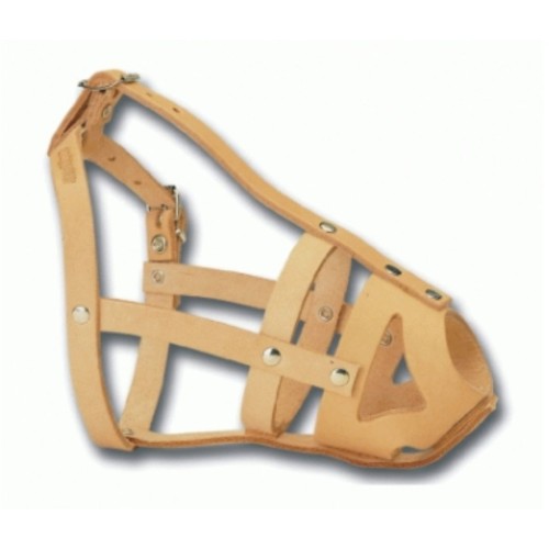 Fixed Leather Muzzle Model B Brown