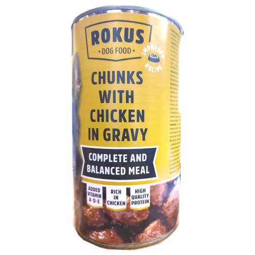 Lata Rokus de Pollo para Perros 410gr.