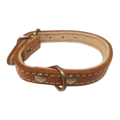 Collar Cuero Vaqueta Doble 65x3cm