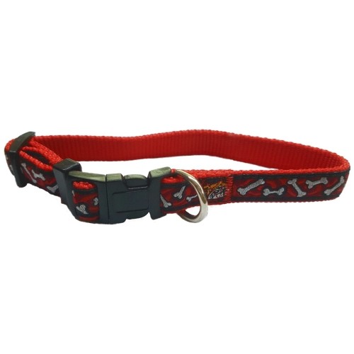 Nylon Collar 15x250-380mm Bull Red/Red