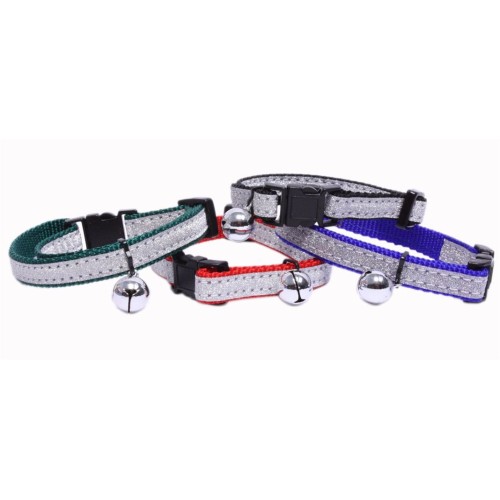Collar Nylon Reflejos Accesorio Seguridad Mascota