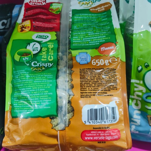 Crispy Snak Fibras 650 Gr para Pequeños Animales