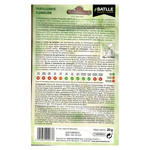 Fertilizante Ecoyerba Floración Para 5lts.