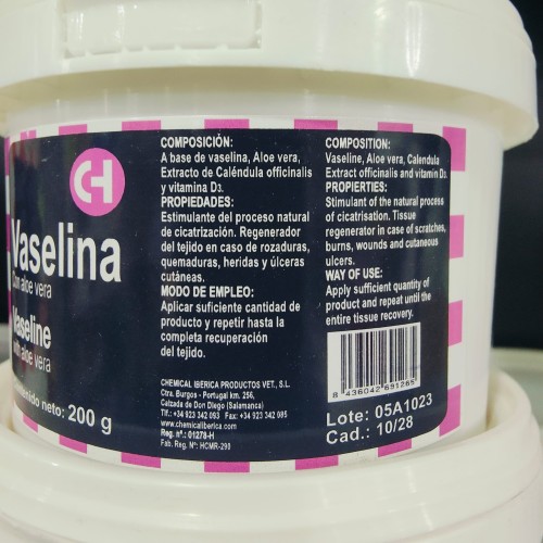 Vaselina Aloe Vera 200 Gr. Para Cicatrización de Piel