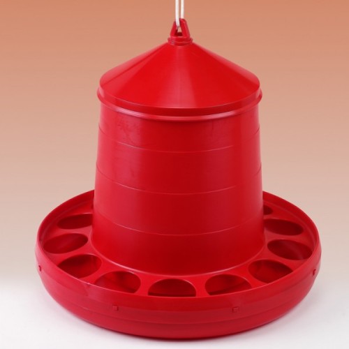 Tolva de Plástico Roja para Aves 12kg Alimentación Conveniente