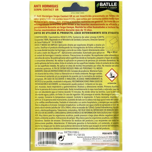 Cebo Granulado Anti Hormigas Insecticida Efectivo 50 Gr.