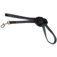 Black Soft Crocco Leash 15mm x 1200mm for Mini Breeds