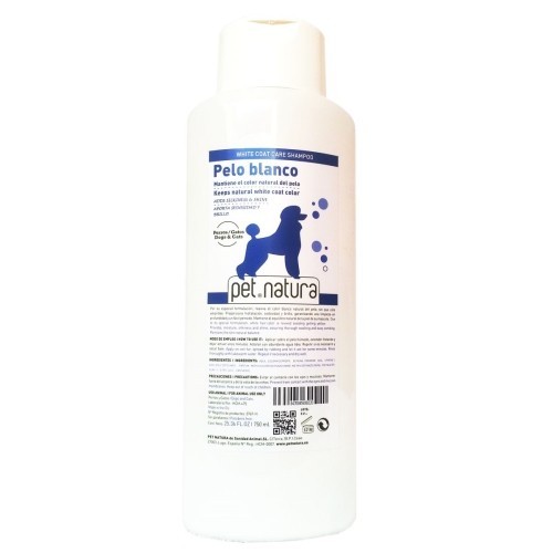 Champú Pelo Blanco 750ml para Mascotas Previene el Amarilleamiento