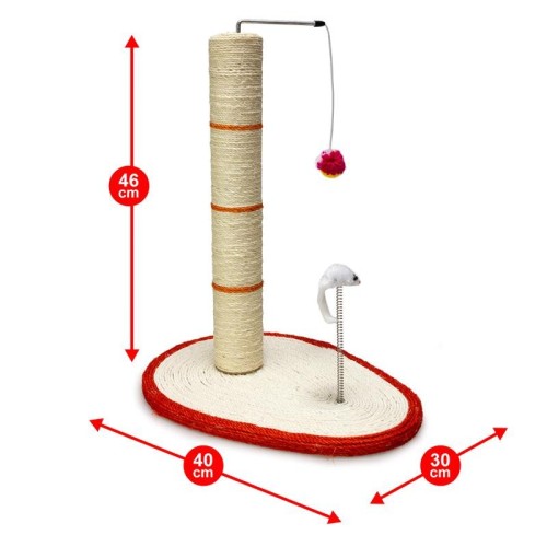Scratching Post with Rat and Ball
