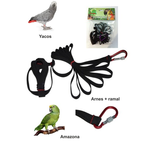 Arnés para Yacos y Amazonas Negro