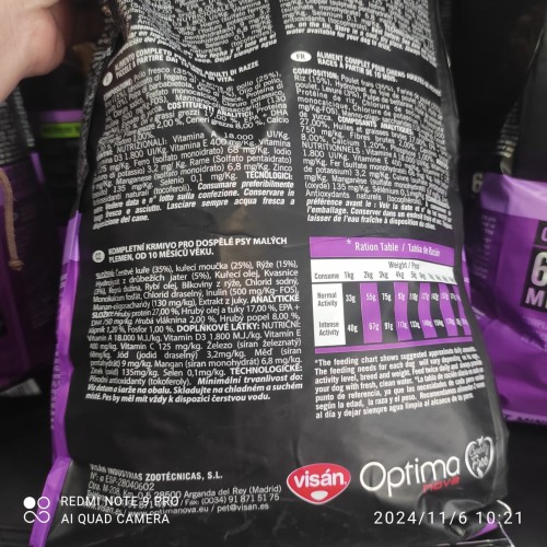 Optima Nova Adult Mini Pollo Arroz 12 Kg.