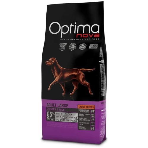 Optima Nova Adult Large Pienso Pollo Arroz 12 Kg.